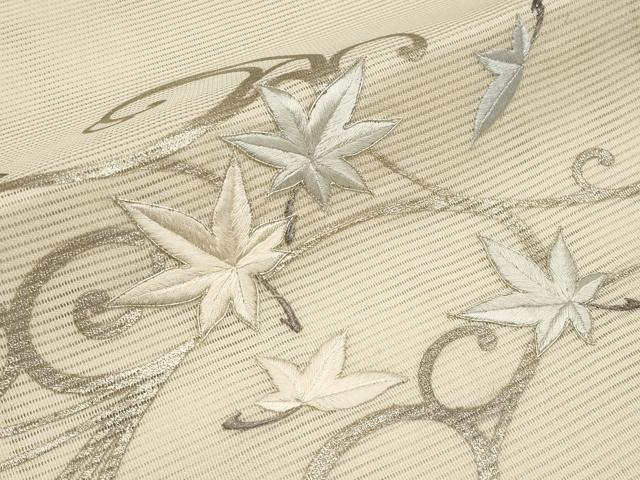 平和屋着物＊夏物　九寸名古屋帯　駒刺繍　竜田川　銀彩　正絹　逸品　CABH6036tx