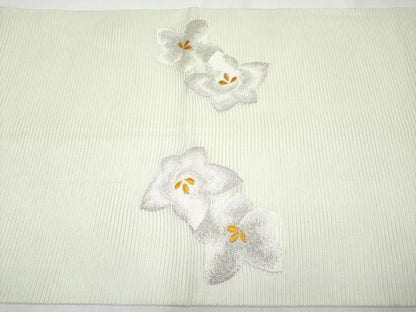 平和屋着物＊夏物　九寸開き名古屋帯　桔梗　金銀糸　正絹　逸品　CABH6039tx