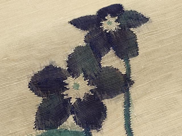 平和屋着物＊夏物　八寸名古屋帯　枝花文　正絹　逸品　CABH6041tx