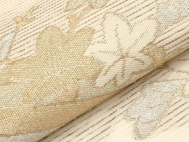 平和屋着物＊夏物 六通柄袋帯 花筏文 金銀糸 正絹 逸品 CABH6053tx