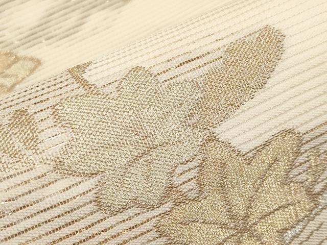 平和屋着物＊夏物 六通柄袋帯 花筏文 金銀糸 正絹 逸品 CABH6053tx