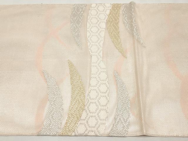 平和屋着物＊夏物 六通柄袋帯 芝草文 金銀糸 正絹 逸品 CABH6058tx