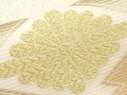 平和屋着物＊夏物 全通柄袋帯 松皮菱花文 金銀糸 正絹 逸品 CABH6059tx