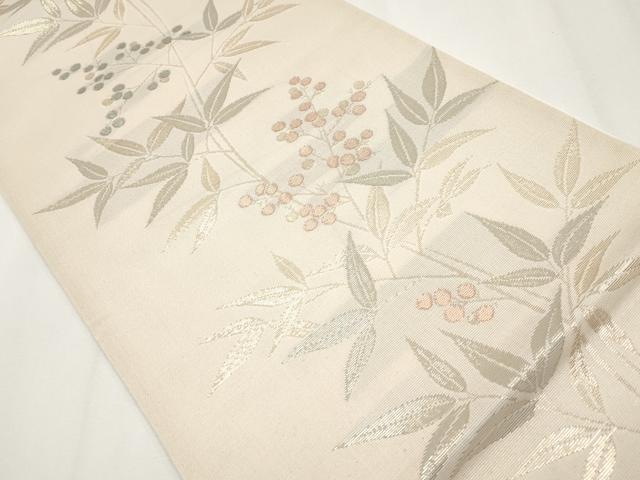 平和屋着物＊夏物 六通柄袋帯 南天文 金糸 正絹 逸品 CABH6071tx