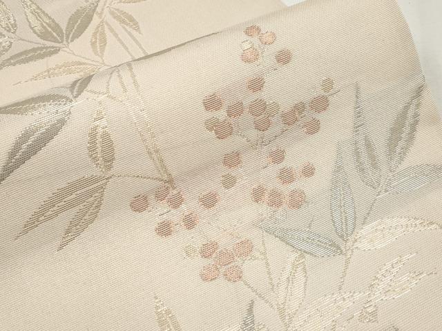 平和屋着物＊夏物 六通柄袋帯 南天文 金糸 正絹 逸品 CABH6071tx