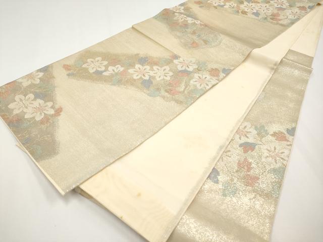 平和屋着物＊夏物 六通柄袋帯 花唐草文 金銀糸 正絹 逸品 CABH6074tx