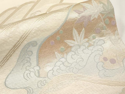 平和屋着物＊夏物 六通柄袋帯 竜田川 金銀糸 正絹 逸品 CABH6076tx