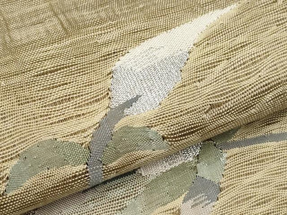 平和屋着物＊夏物 太鼓柄袋帯 すくい織 枝花文 銀糸 正絹 逸品 CABH6077tx