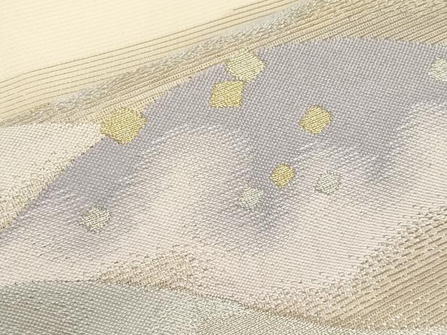 平和屋着物＊夏物　九寸名古屋帯　遠山文　金銀糸　正絹　逸品　CABH6084tx