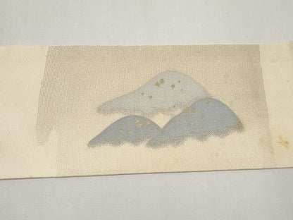 平和屋着物＊夏物　九寸名古屋帯　遠山文　金銀糸　正絹　逸品　CABH6084tx