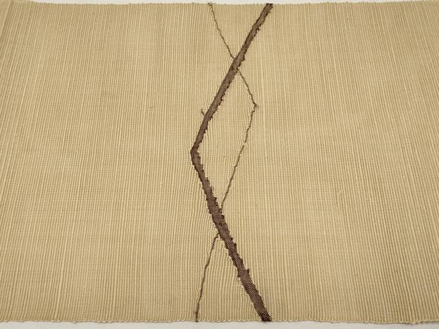 平和屋着物＊夏物　八寸名古屋帯　重ね山文　正絹　逸品　CABH6086tx
