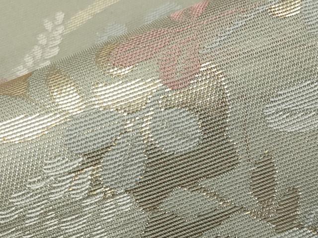 平和屋着物＊夏物 六通柄袋帯 秋草文 金糸 正絹 逸品 CABH6098tx