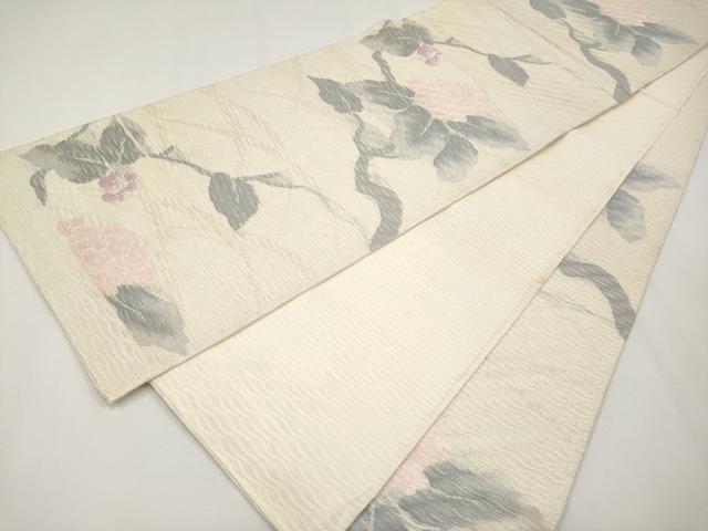 平和屋着物＊夏物 六通柄袋帯 枝花文 銀糸 正絹 逸品 CABH6099tx