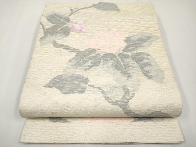 平和屋着物＊夏物 六通柄袋帯 枝花文 銀糸 正絹 逸品 CABH6099tx
