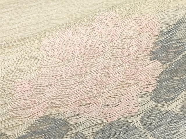 平和屋着物＊夏物 六通柄袋帯 枝花文 銀糸 正絹 逸品 CABH6099tx