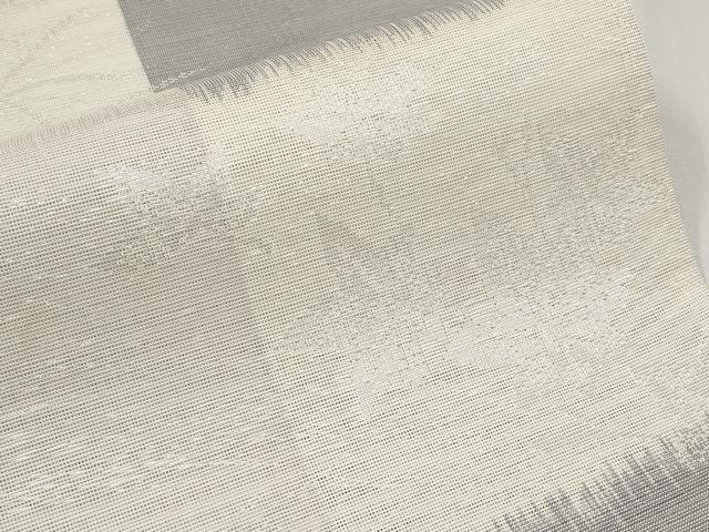 平和屋着物＊夏物 六通柄袋帯 市松楓文 銀糸 正絹 逸品 CABH6101tx