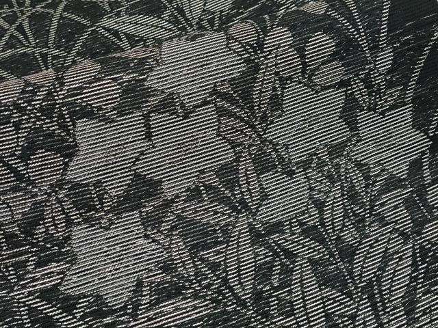 平和屋着物＊夏物 西陣 川島織物 六通柄袋帯 桔梗 黒地 銀糸 CABH6102tx