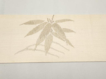 平和屋着物＊夏物　九寸名古屋帯　笹　金糸　正絹　逸品　CABH6106tx