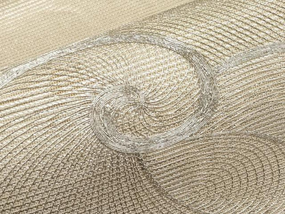 平和屋着物＊夏物 九寸名古屋帯 駒刺繍 流線文 銀糸 正絹 逸品 CABH6107tx