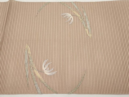 平和屋着物＊夏物　八寸名古屋帯　絽綴れ　草花文　金銀糸　正絹　逸品　CABH6110tx