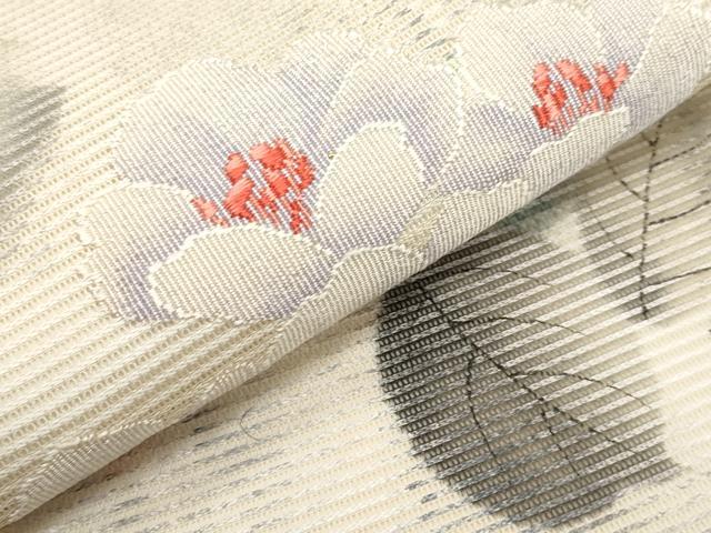 平和屋着物＊夏物　九寸名古屋帯　手描き　枝花文　正絹　逸品　CABH6111tx
