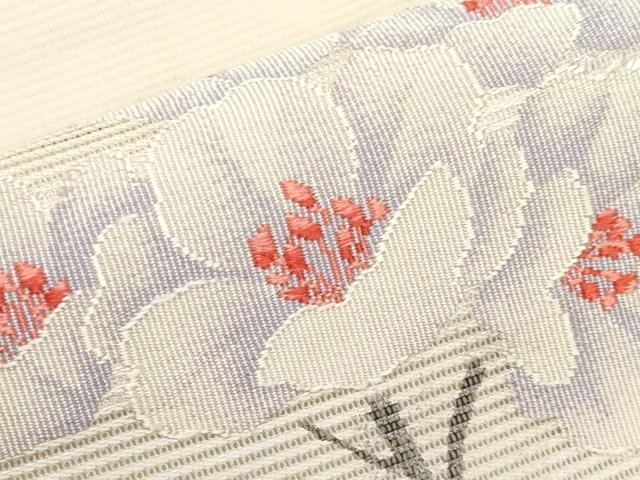 平和屋着物＊夏物　九寸名古屋帯　手描き　枝花文　正絹　逸品　CABH6111tx