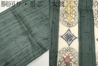 平和屋着物＊夏物　九寸名古屋帯　紅型　吉祥間道　正絹　逸品　CABH6113tx