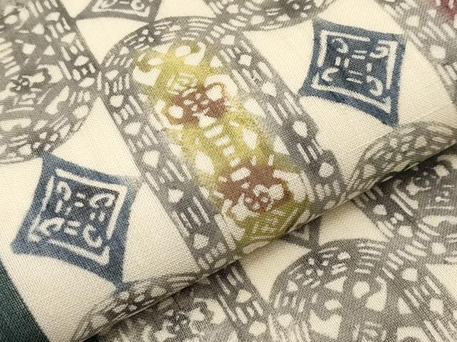 平和屋着物＊夏物　九寸名古屋帯　紅型　吉祥間道　正絹　逸品　CABH6113tx