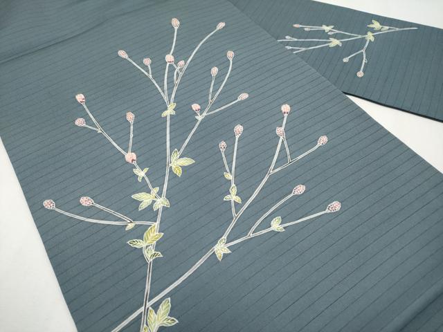 平和屋着物＊夏物 絽塩瀬 九寸名古屋帯 刺繍 枝蕾 金彩 三越扱い 正絹 逸品 未使用 CABH6116tx
