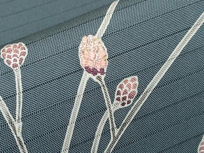 平和屋着物＊夏物 絽塩瀬 九寸名古屋帯 刺繍 枝蕾 金彩 三越扱い 正絹 逸品 未使用 CABH6116tx