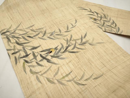 平和屋着物＊夏物 九寸名古屋帯 手描き 刺繍 蛍 金銀糸 麻 逸品 CABH6118tx