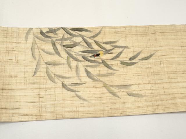 平和屋着物＊夏物 九寸名古屋帯 手描き 刺繍 蛍 金銀糸 麻 逸品 CABH6118tx