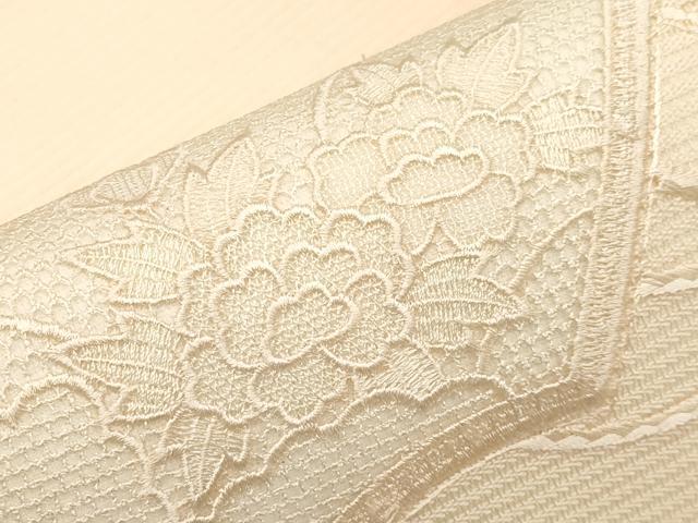平和屋着物＊夏物　中国三大刺繍　スワトウ刺繍　九寸名古屋帯　地紙花文　正絹　逸品　未使用　CABH6123tx