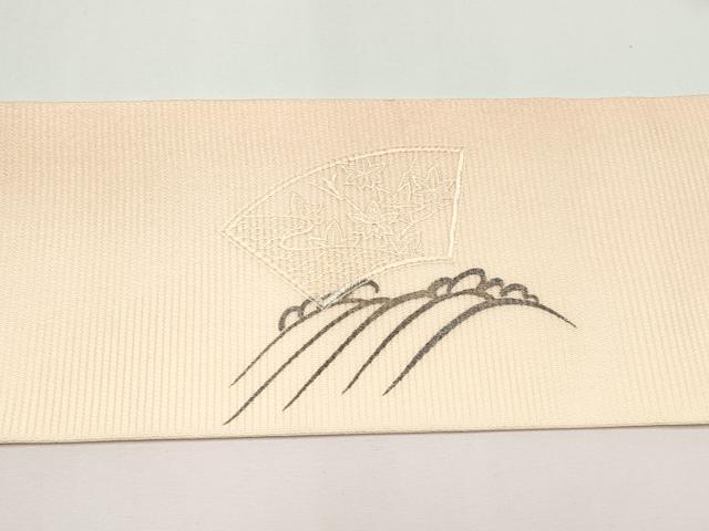 平和屋着物＊夏物　中国三大刺繍　スワトウ刺繍　九寸名古屋帯　地紙花文　正絹　逸品　未使用　CABH6123tx
