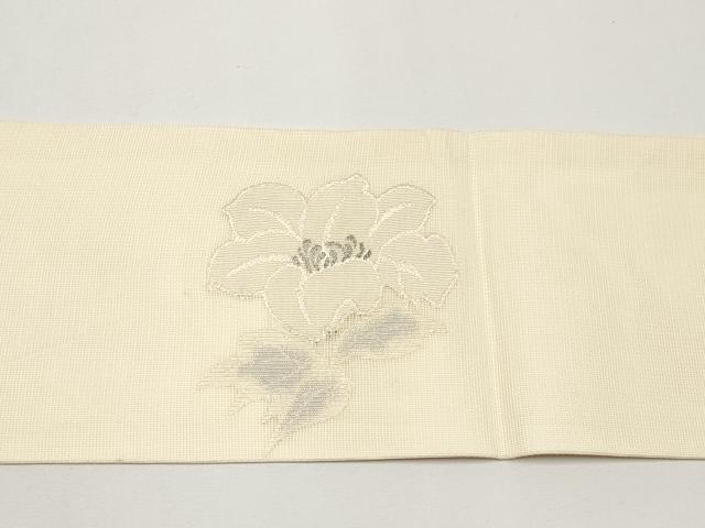 平和屋着物＊夏物 九寸名古屋帯 枝花文 銀糸 正絹 逸品 CABH6124tx