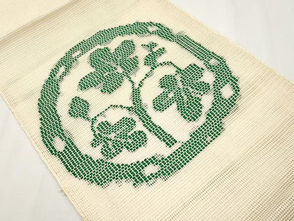 平和屋着物＊夏物 八寸名古屋帯 花丸文 正絹 逸品 CABH6135tx