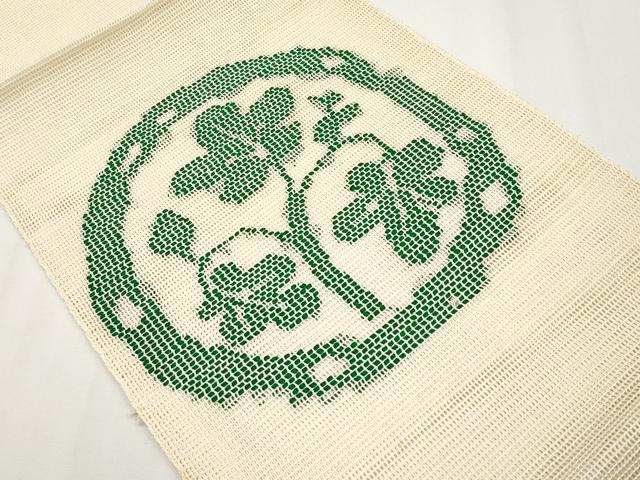 平和屋着物＊夏物 八寸名古屋帯 花丸文 正絹 逸品 CABH6135tx