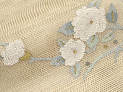 平和屋着物＊夏物 八寸名古屋帯 絽綴れ 枝花文 金銀糸 正絹 逸品 CABH6137tx