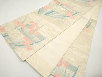 平和屋着物＊夏物　六通柄袋帯　杜若　金糸　正絹　逸品　CABH6142tx