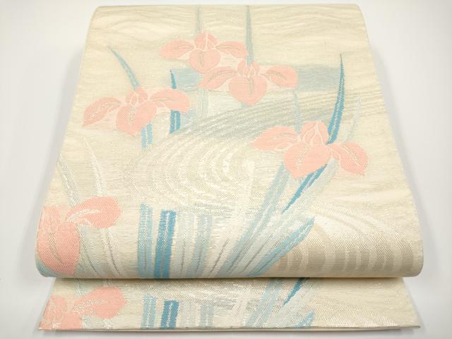 平和屋着物＊夏物　六通柄袋帯　杜若　金糸　正絹　逸品　CABH6142tx