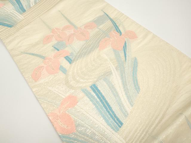 平和屋着物＊夏物　六通柄袋帯　杜若　金糸　正絹　逸品　CABH6142tx
