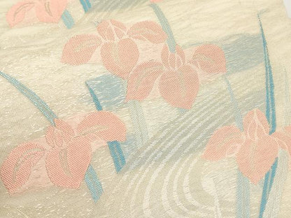 平和屋着物＊夏物　六通柄袋帯　杜若　金糸　正絹　逸品　CABH6142tx