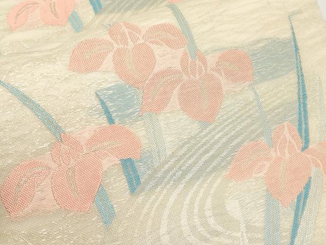 平和屋着物＊夏物　六通柄袋帯　杜若　金糸　正絹　逸品　CABH6142tx