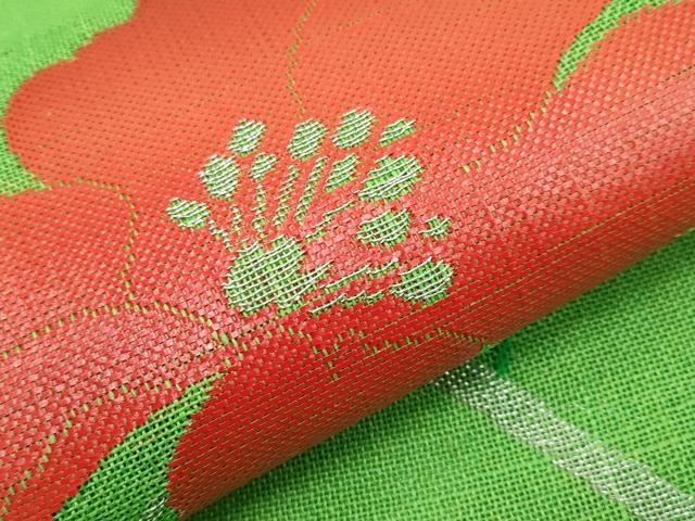 平和屋着物＊夏物　八寸名古屋帯　草花文　銀糸　未使用　CABH6152tx