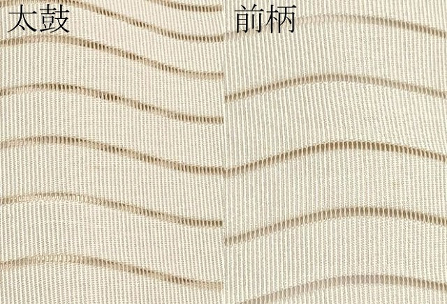 平和屋着物＊夏物　八寸名古屋帯　絽綴れ　よろけ縞　肌色　正絹　逸品　CABH6154tx
