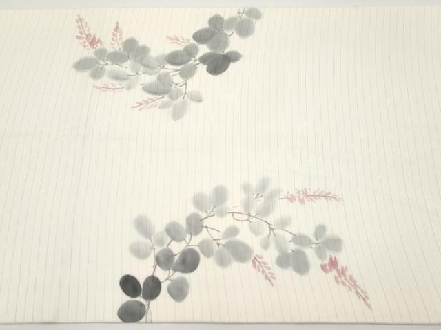平和屋着物＊夏物　絽塩瀬　九寸開き名古屋帯　作家物　手描き　枝花文　正絹　逸品　CABH6156tx