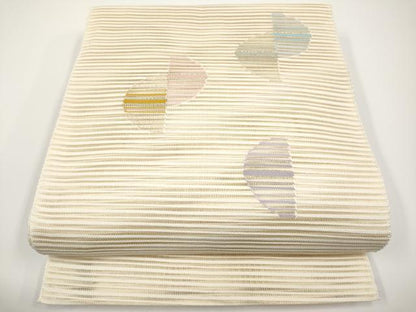 平和屋着物＊夏物　八寸名古屋帯　絽綴れ　抽象文　金銀糸　正絹　逸品　CABH6157tx