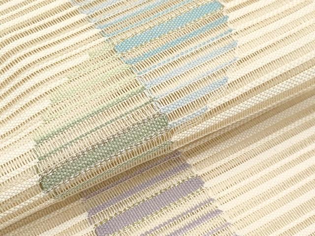 平和屋着物＊夏物　八寸名古屋帯　絽綴れ　抽象文　金銀糸　正絹　逸品　CABH6157tx