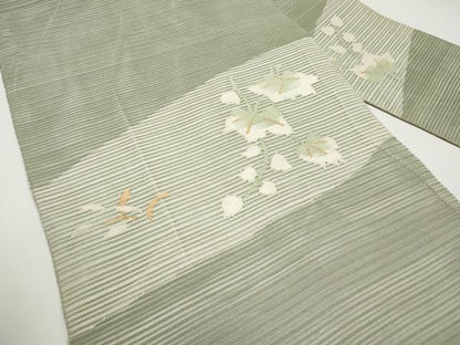 平和屋着物＊夏物　八寸名古屋帯　絽綴れ　枝葉文　正絹　逸品　CABH6160tx