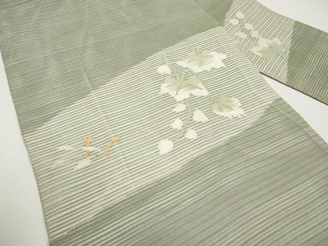 平和屋着物＊夏物　八寸名古屋帯　絽綴れ　枝葉文　正絹　逸品　CABH6160tx